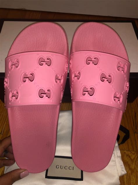 gucci bloom pink slides|women's pink Gucci slides.